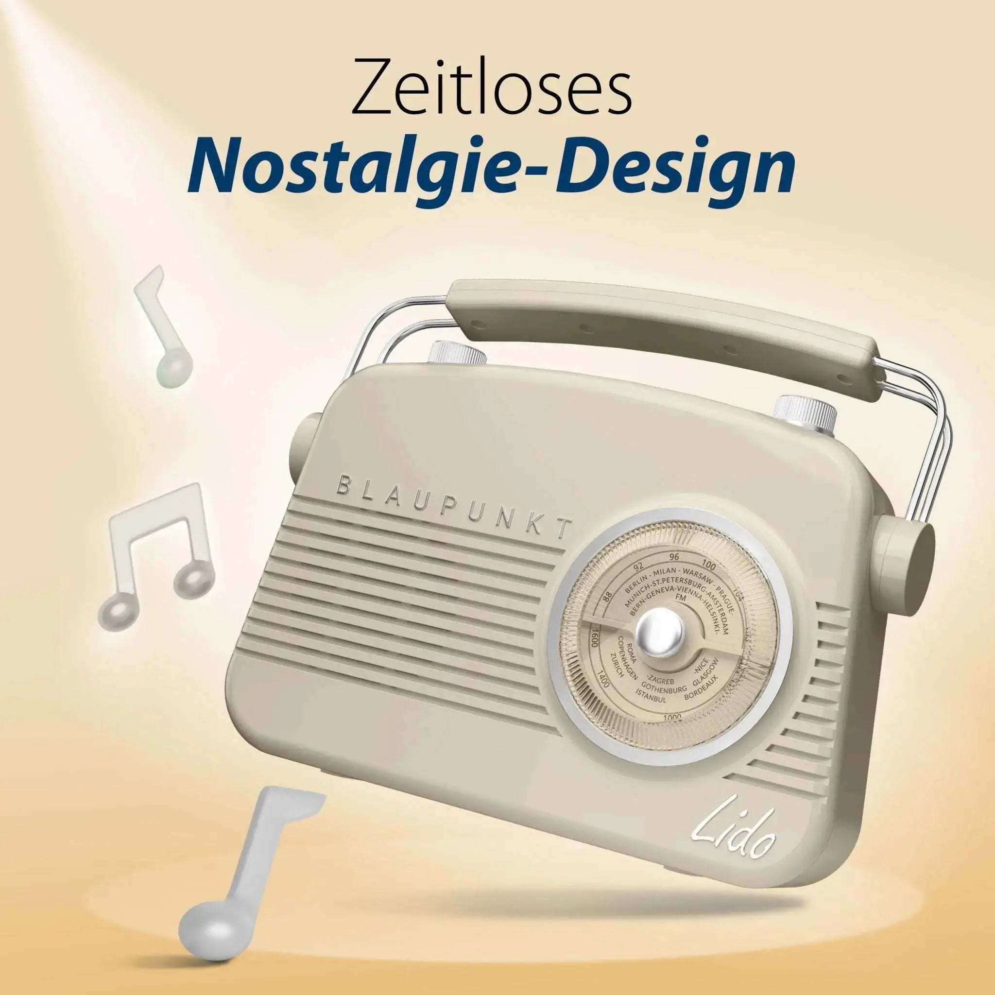 Nostalgieradio mit DAB+ | LIDO VDR 10 Beige - Blaupunkt Audio Deutschland Radio Beige
