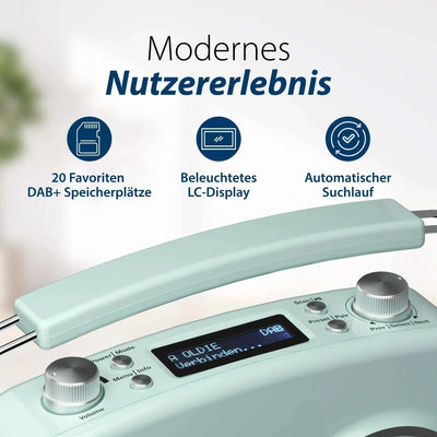 Nostalgieradio mit DAB+ im Retro-Design, beleuchtetes LC-Display und automatischem Suchlauf