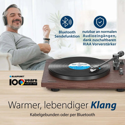 Plattenspieler mit Bluetooth Torino TT 200 TX mit Aluminiumteller, Anti-Skating, präzisem Riemenantrieb und vibrationsdämpfenden Füßen für klaren Klang und stabile Laufruhe