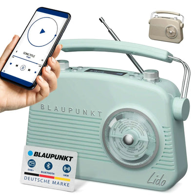 Blaupunkt LIDO VDR 10 Nostalgieradio mit DAB+, Bluetooth 5.0 und Retro 50er Jahre Design in Pastellgrün