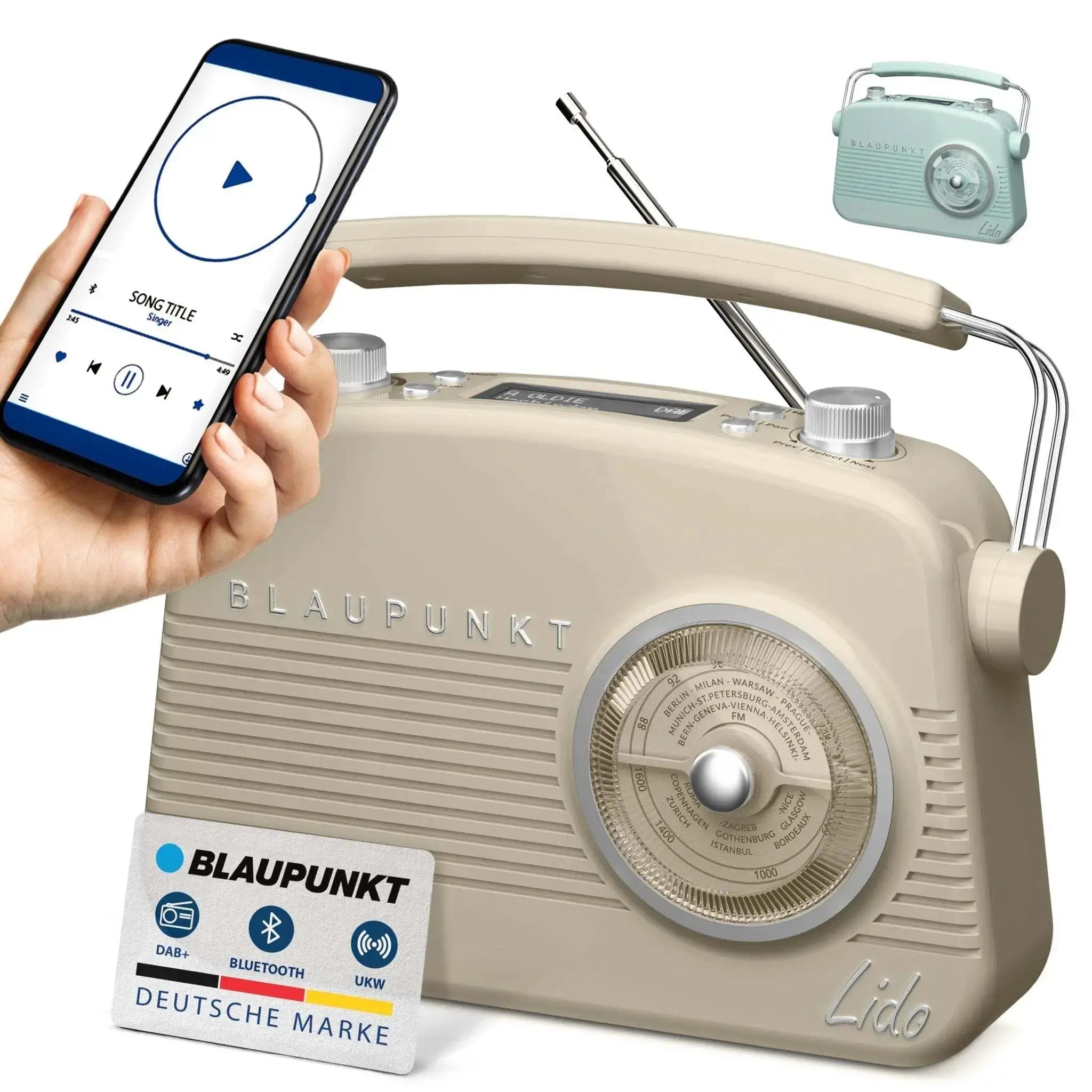 Nostalgieradio mit DAB+ | LIDO VDR 10 Beige - Blaupunkt Audio Deutschland Radio Beige