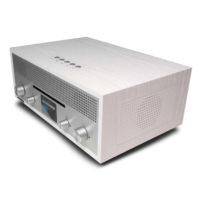 Blaupunkt MILANO Nostalgie Internetradio mit CD in Weiß, Retro-Design, Holzgehäuse und Aluminiumfront, DAB+, WLAN, Bluetooth und 2,4-Zoll Farbdisplay