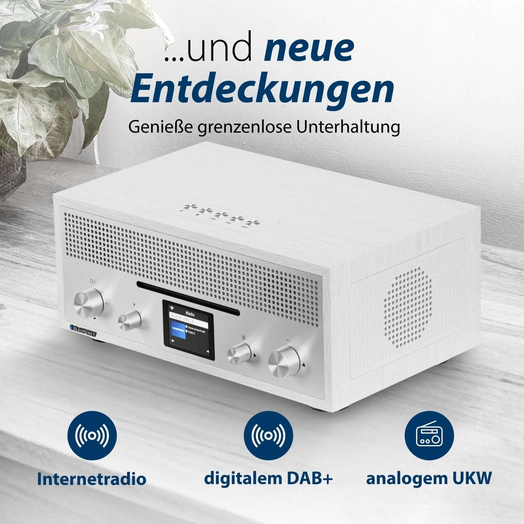 Nostalgie Internetradio mit CD | MILANO Weiß - Blaupunkt Audio Deutschland Radio Weiß