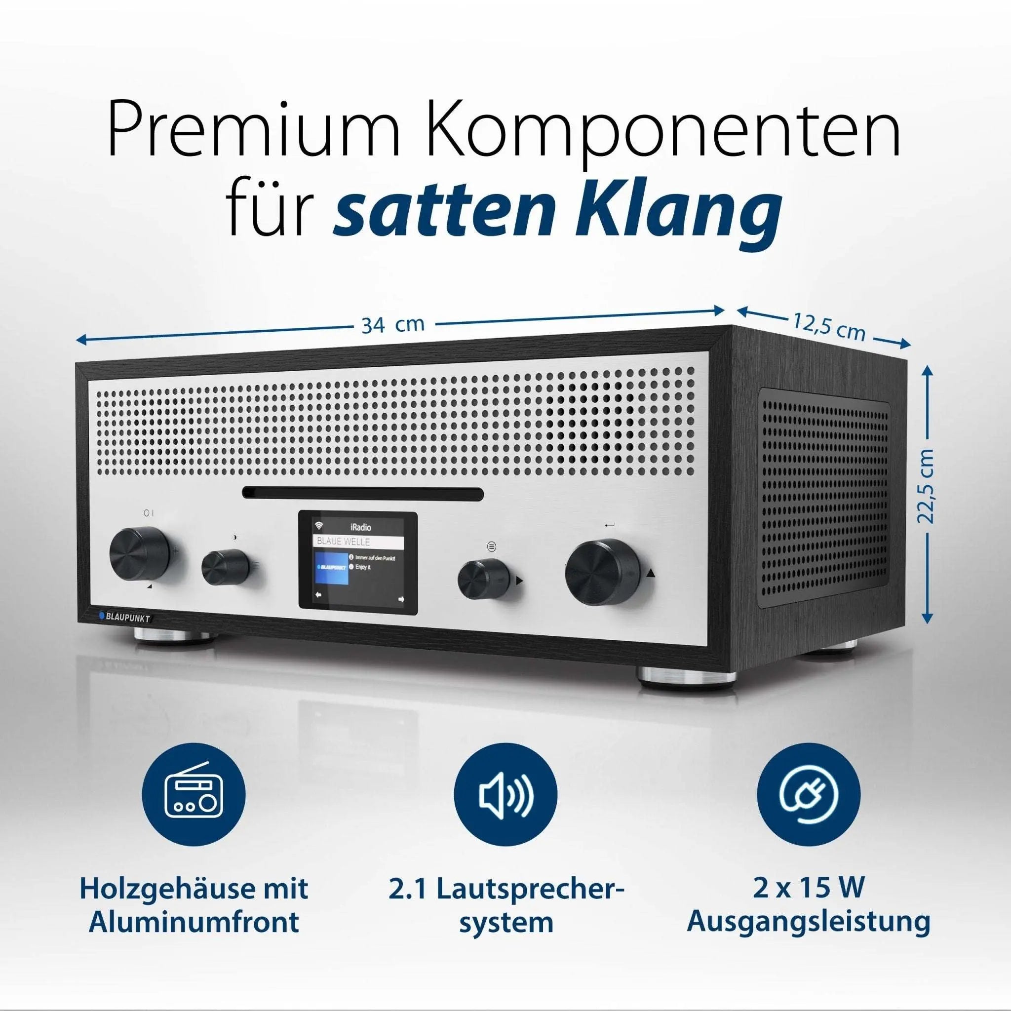 Nostalgie Internetradio mit CD | MILANO Schwarz - Blaupunkt Audio Deutschland Radio Schwarz