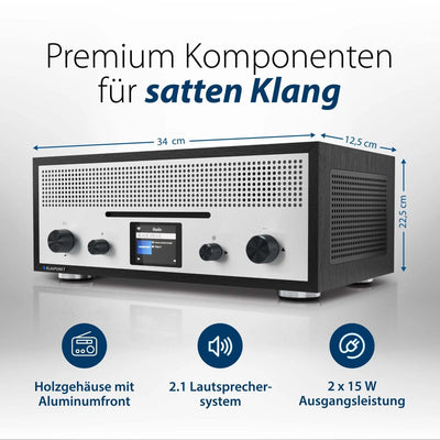 Nostalgie Internetradio mit CD | MILANO Schwarz - Blaupunkt Audio Deutschland Radio Schwarz