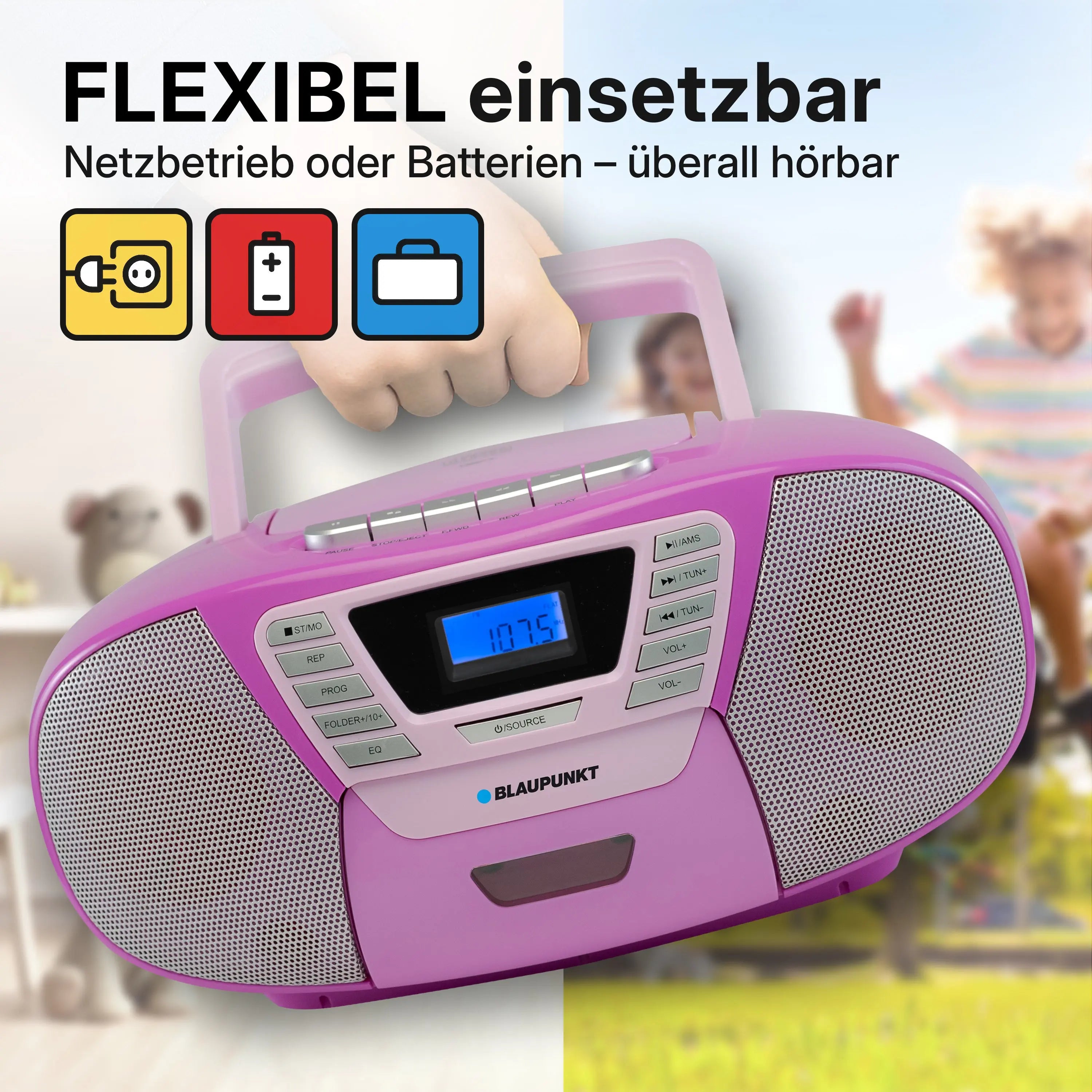 BOOMBOX MIT CD PLAYER FÜR KINDER | B 120 Violett | Blaupunkt   