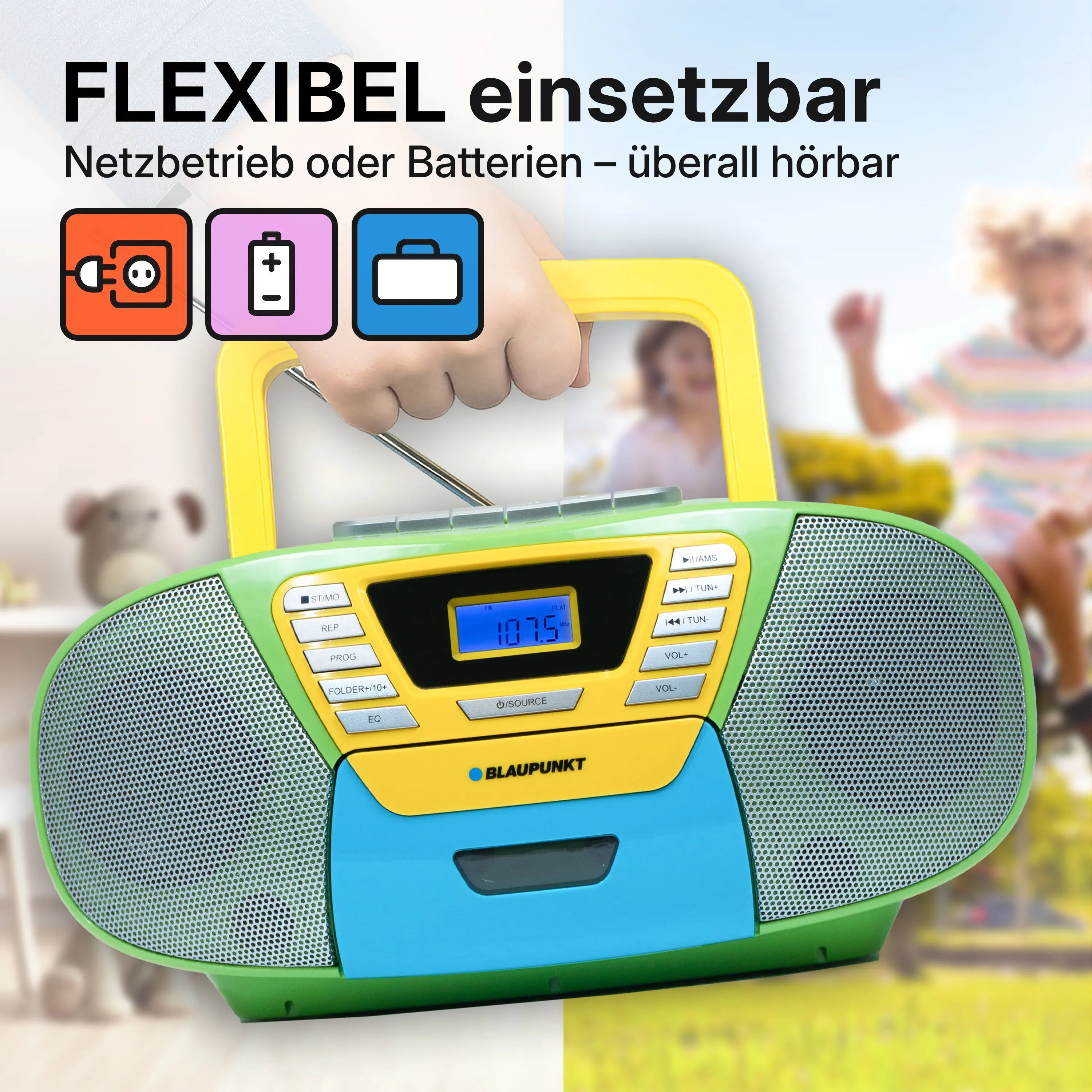 BOOMBOX MIT CD PLAYER FÜR KINDER | B 120 Multi Color Blaupunkt   