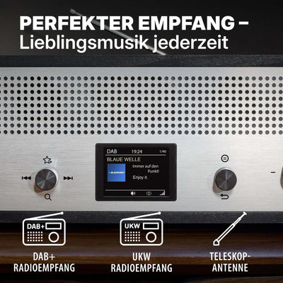 Nostalgieradio mit DAB+ und Bluetooth in Retrodesign mit Teleskopantenne und USB-Ladefunktion