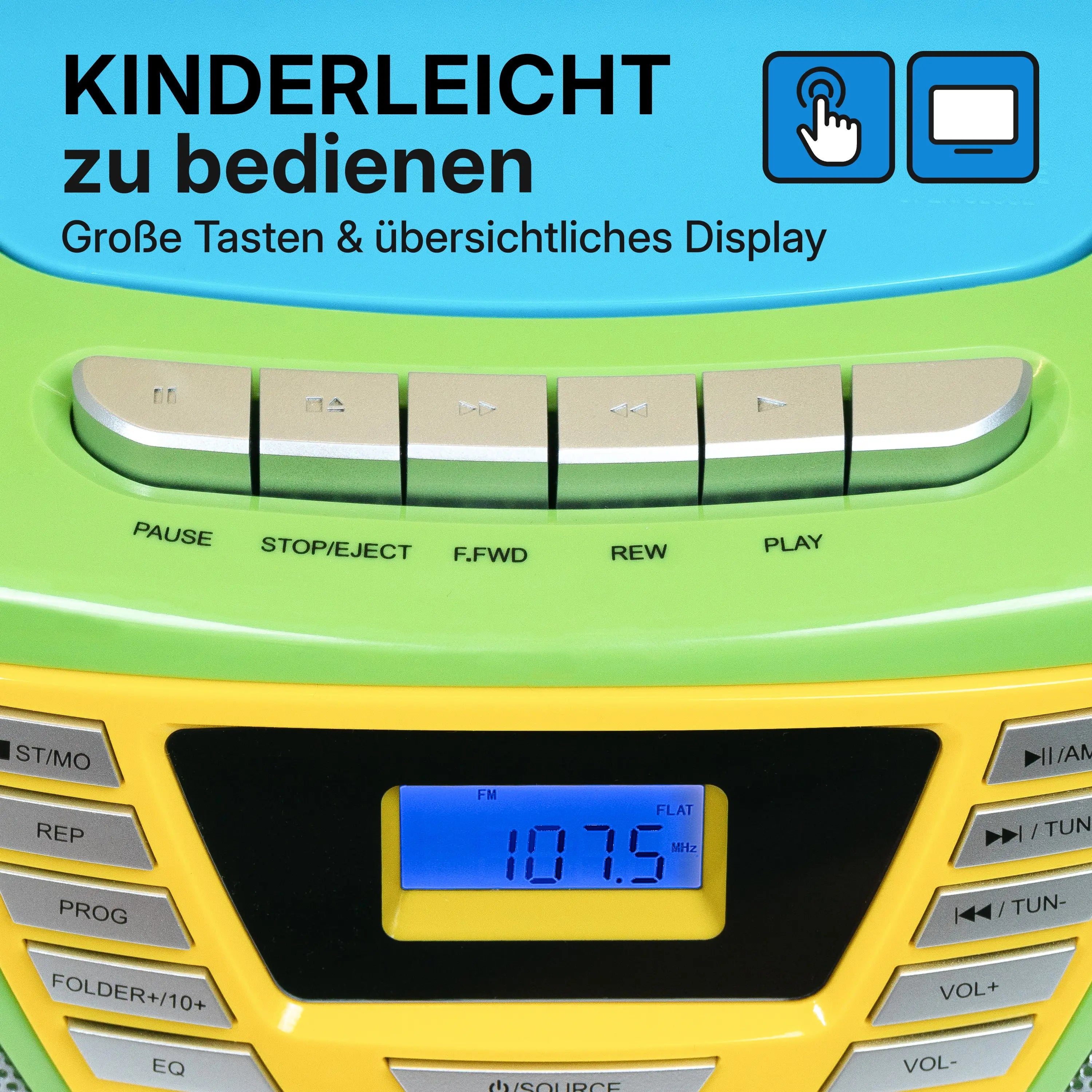 BOOMBOX MIT CD PLAYER FÜR KINDER | B 120 Multi Color Blaupunkt   