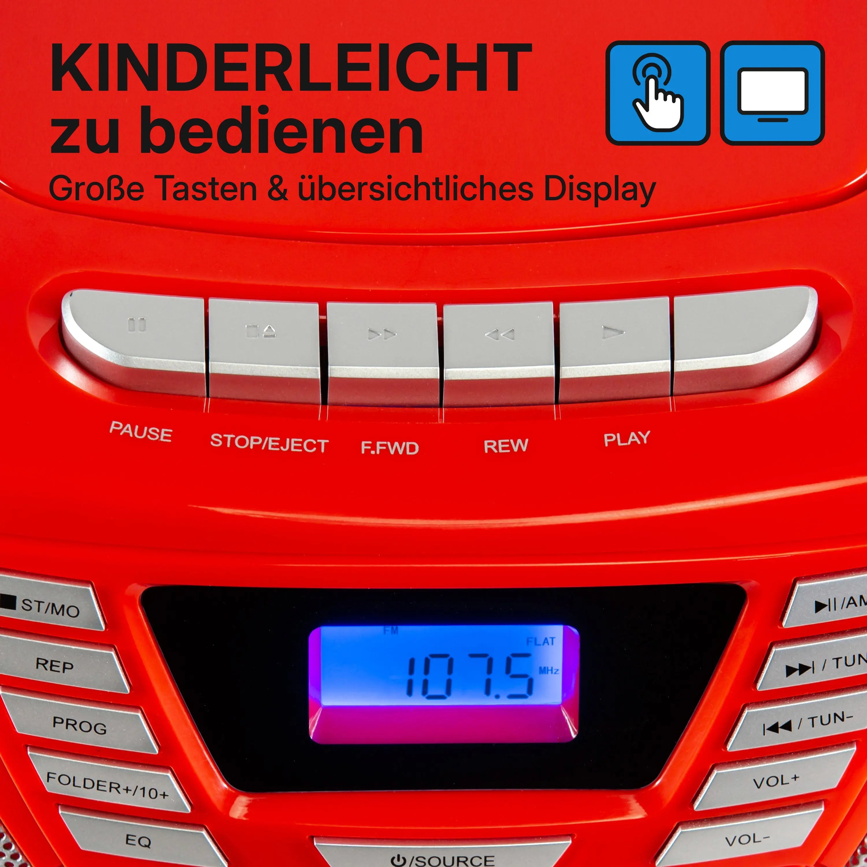 BOOMBOX MIT CD PLAYER FÜR KINDER | B 120 Red | Blaupunkt   