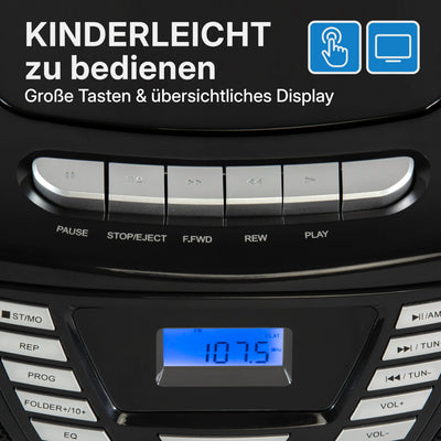 BOOMBOX MIT CD PLAYER FÜR KINDER | B 120 Black | Blaupunkt   