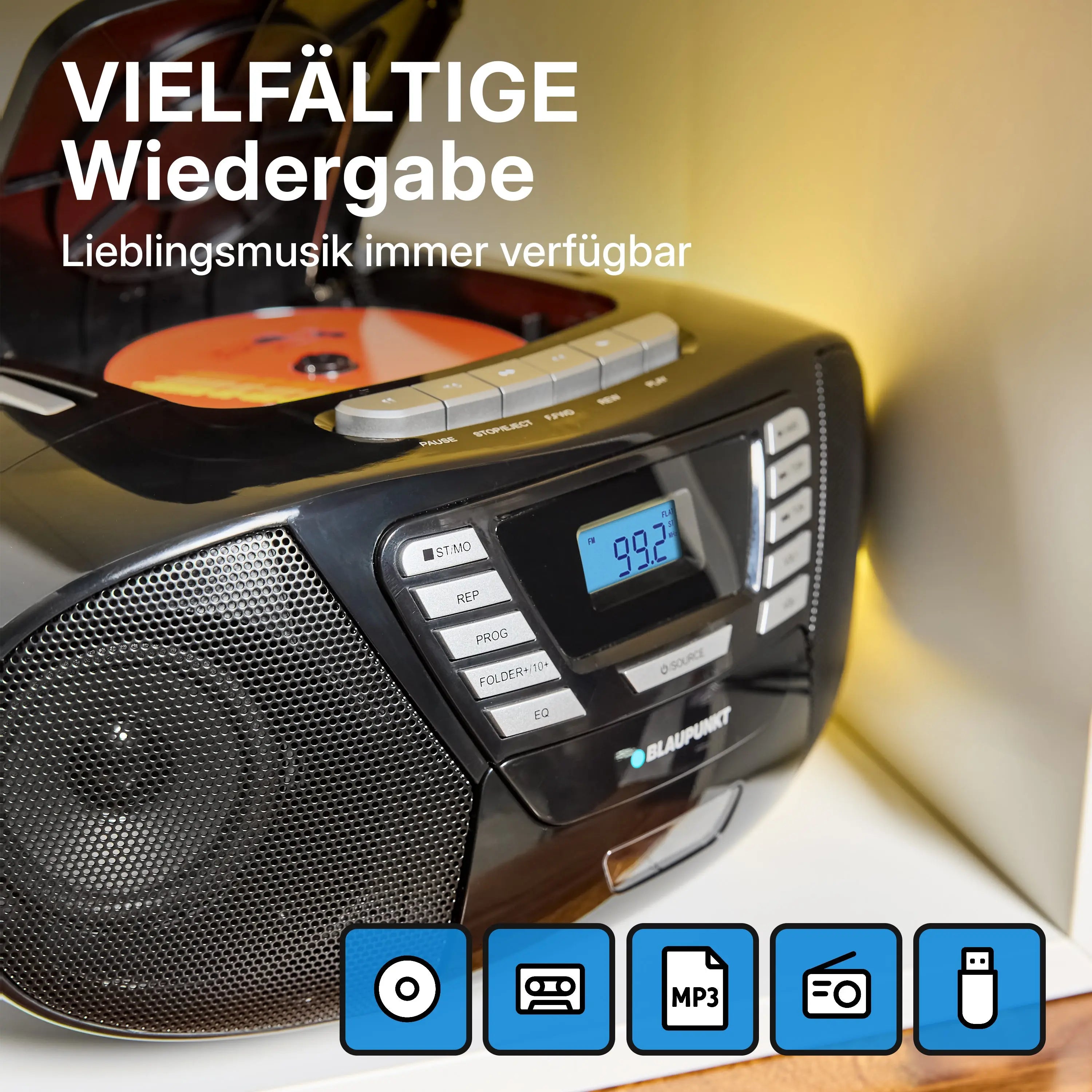 BOOMBOX MIT CD PLAYER FÜR KINDER | B 120 Black | Blaupunkt   
