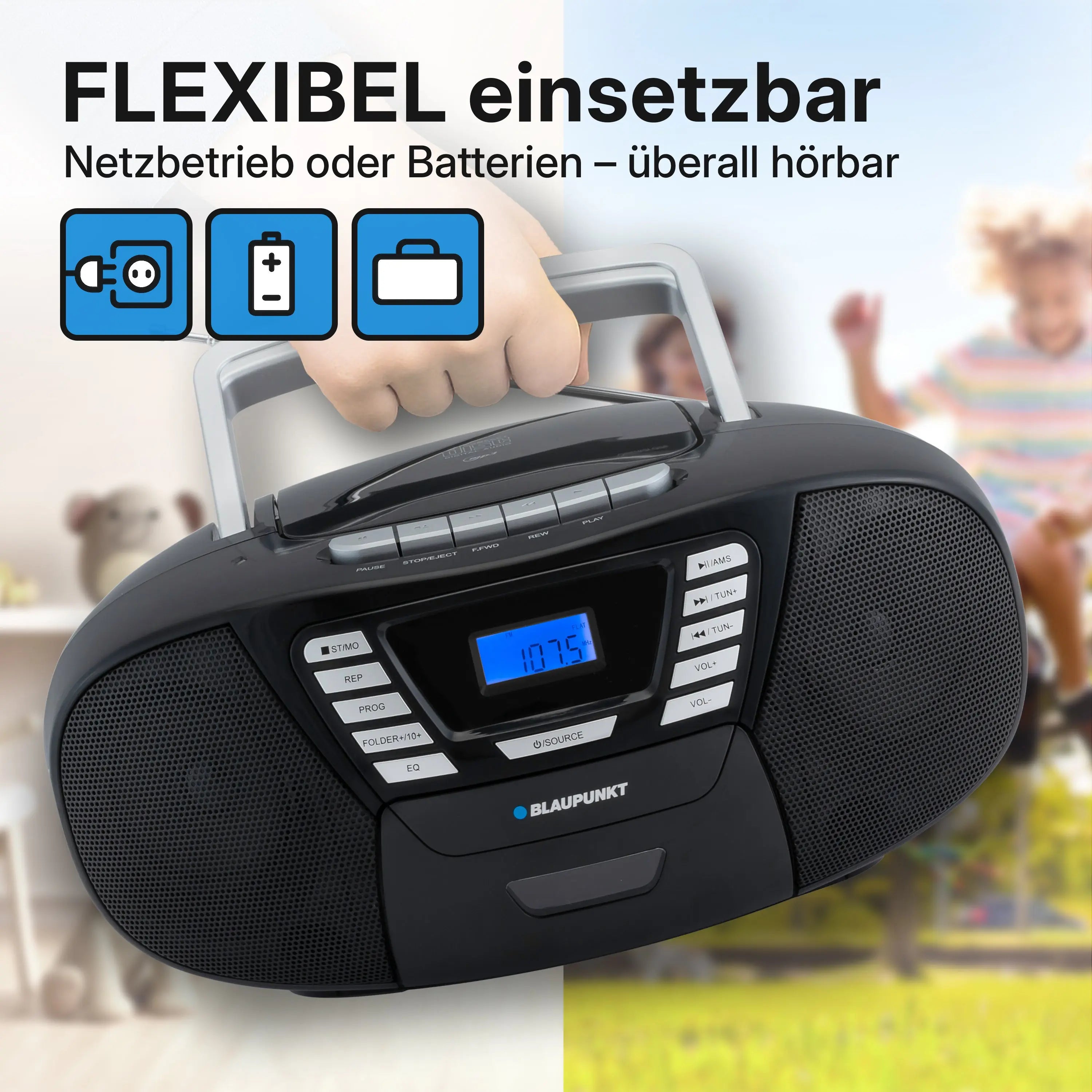 BOOMBOX MIT CD PLAYER FÜR KINDER | B 120 Black | Blaupunkt   