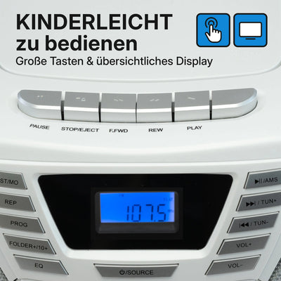 BOOMBOX MIT CD PLAYER FÜR KINDER | B 120 White | Blaupunkt   