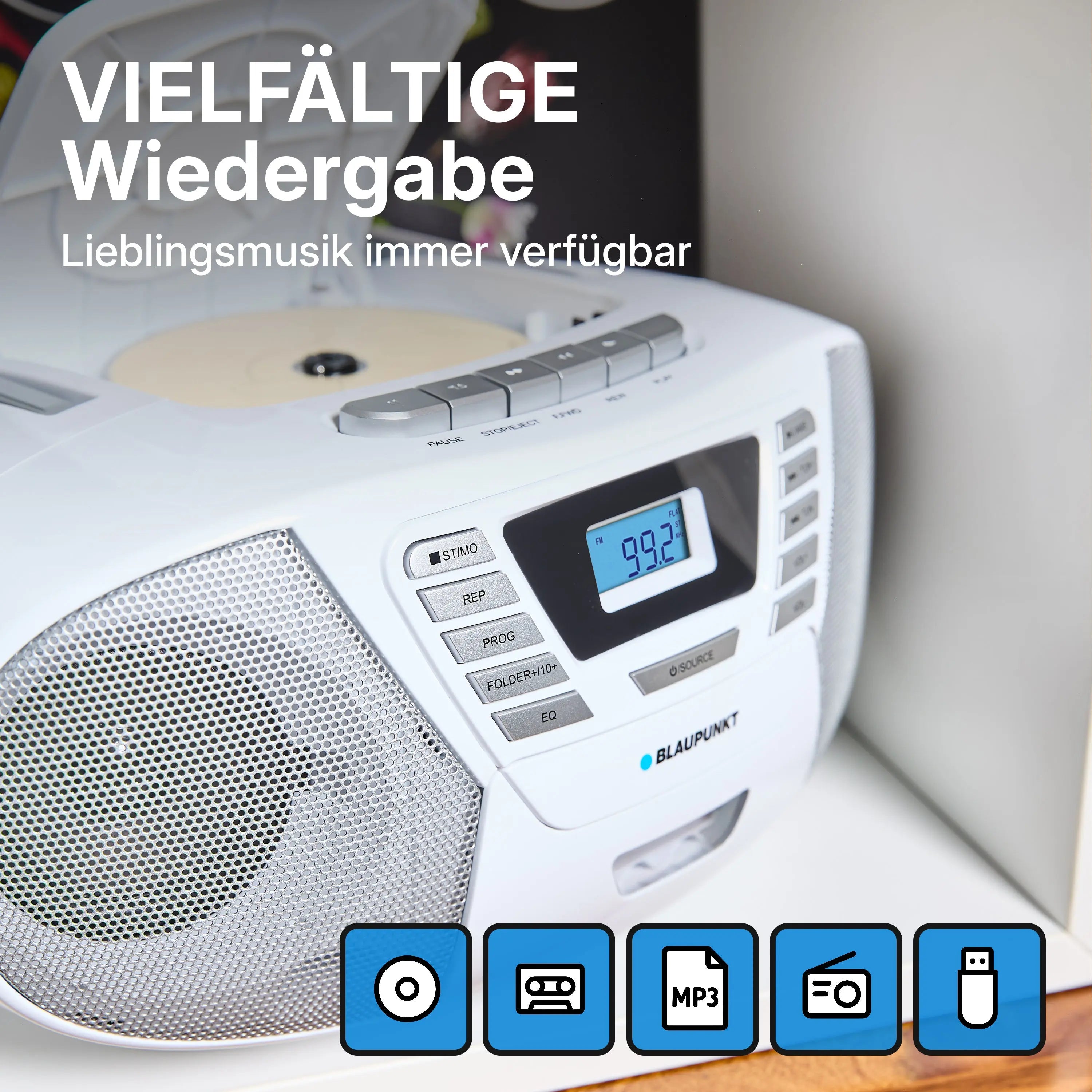 BOOMBOX MIT CD PLAYER FÜR KINDER | B 120 White | Blaupunkt   