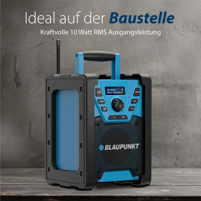 Baustellenradio mit DAB+ Blaupunkt BSR 300 robust und leistungsstark mit 10 Watt RMS und Akku