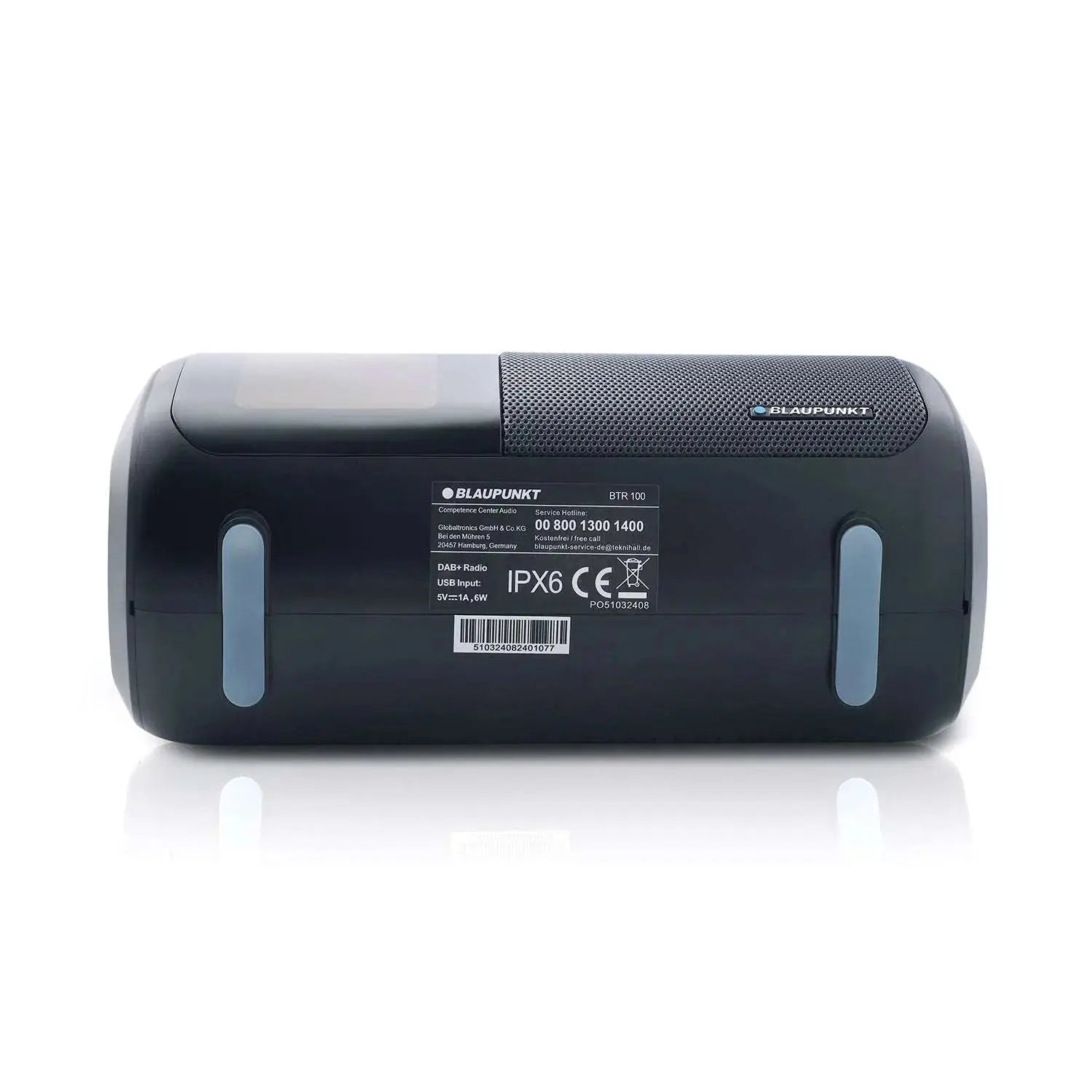 Blaupunkt BTR 100 DAB Radio Bluetooth IPX6 wasserfest kompakt schwarz Rückansicht