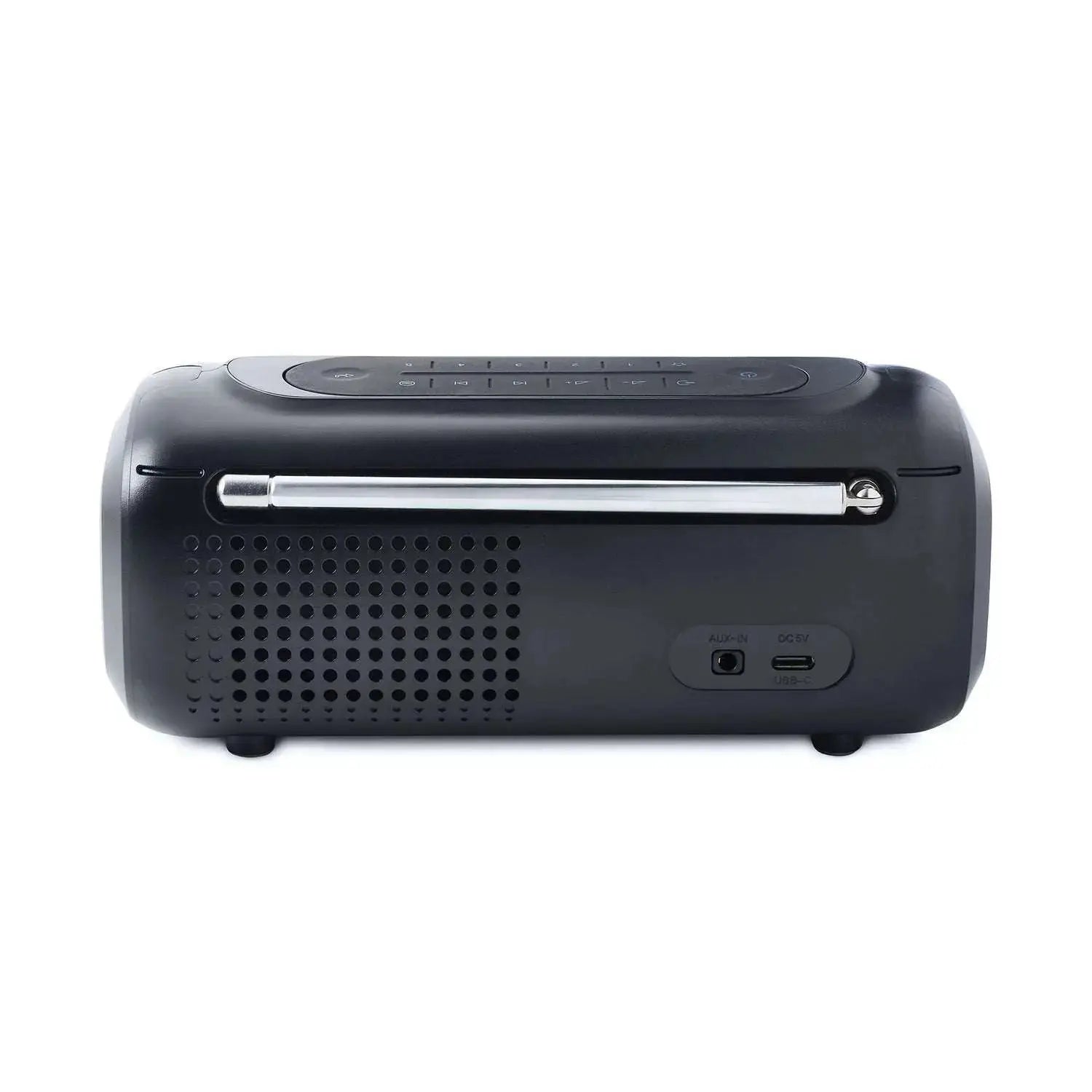 Schwarzes DAB Radio Bluetooth BTR 100 mit UKW, AUX-Eingang und IPX6 wasserfestem Gehäuse