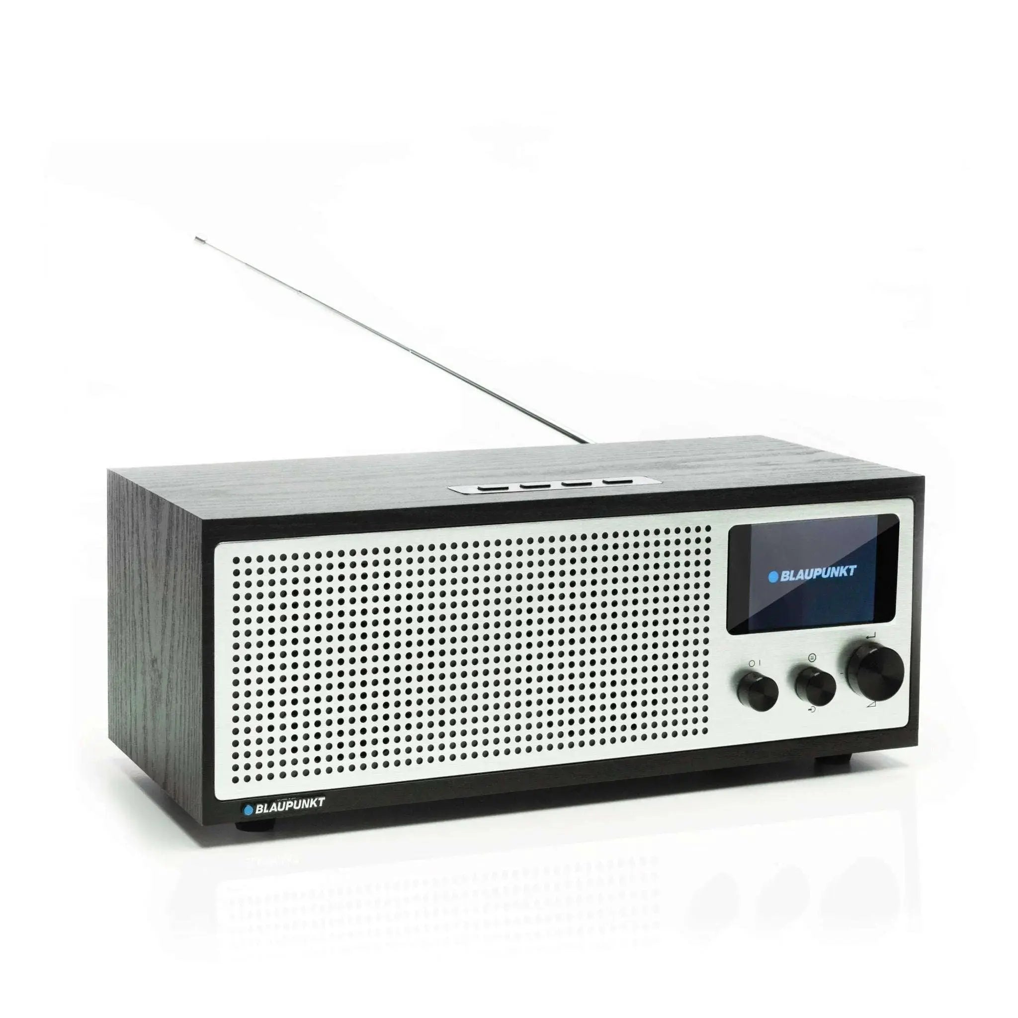 Blaupunkt Napoli Internetradio mit DAB+ und Vintage-Holzgehäuse, Bluetooth und WLAN, Retro-Design mit Farbdisplay und Teleskopantenne