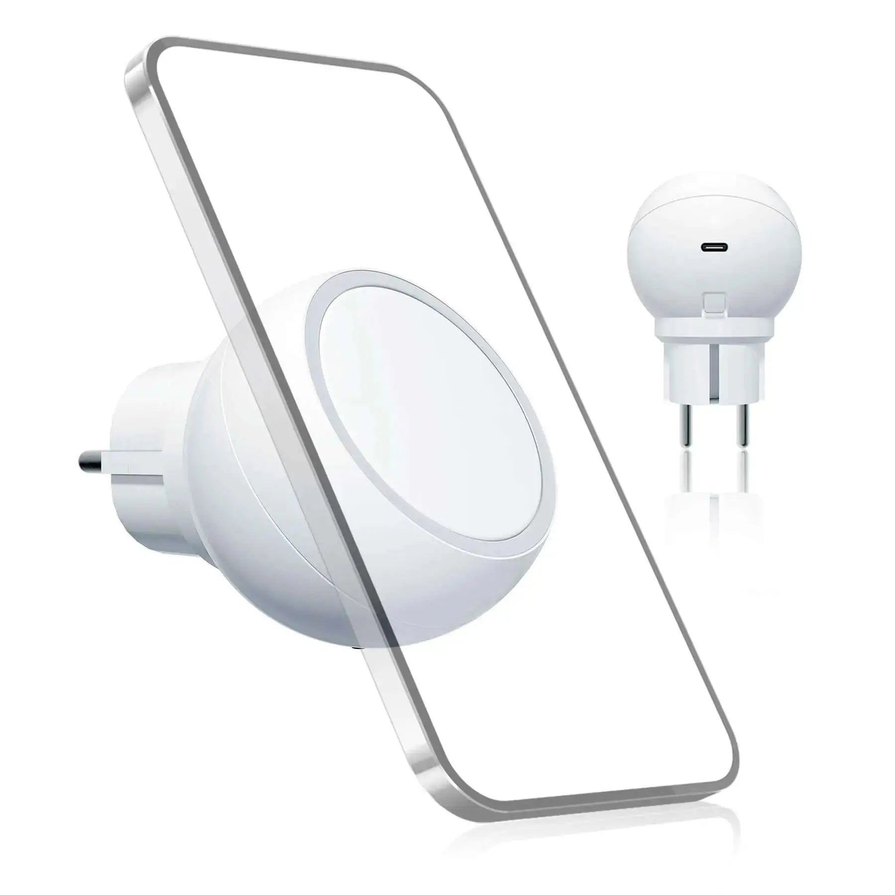 MAGnetic WallCharger wireless magnetic phone charger with EU and US plugs and USB-C port