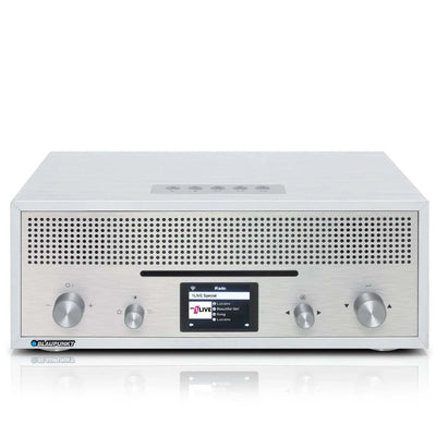 Weißes Blaupunkt Milano Nostalgie Internetradio mit CD, Aluminiumfront und Bluetooth, Retro-Design