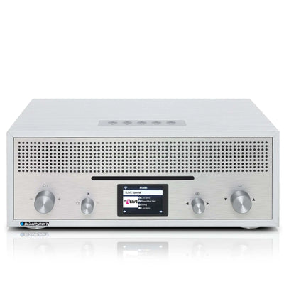 Blaupunkt MILANO weißes Nostalgie Internetradio mit CD-Laufwerk und Aluminiumfront