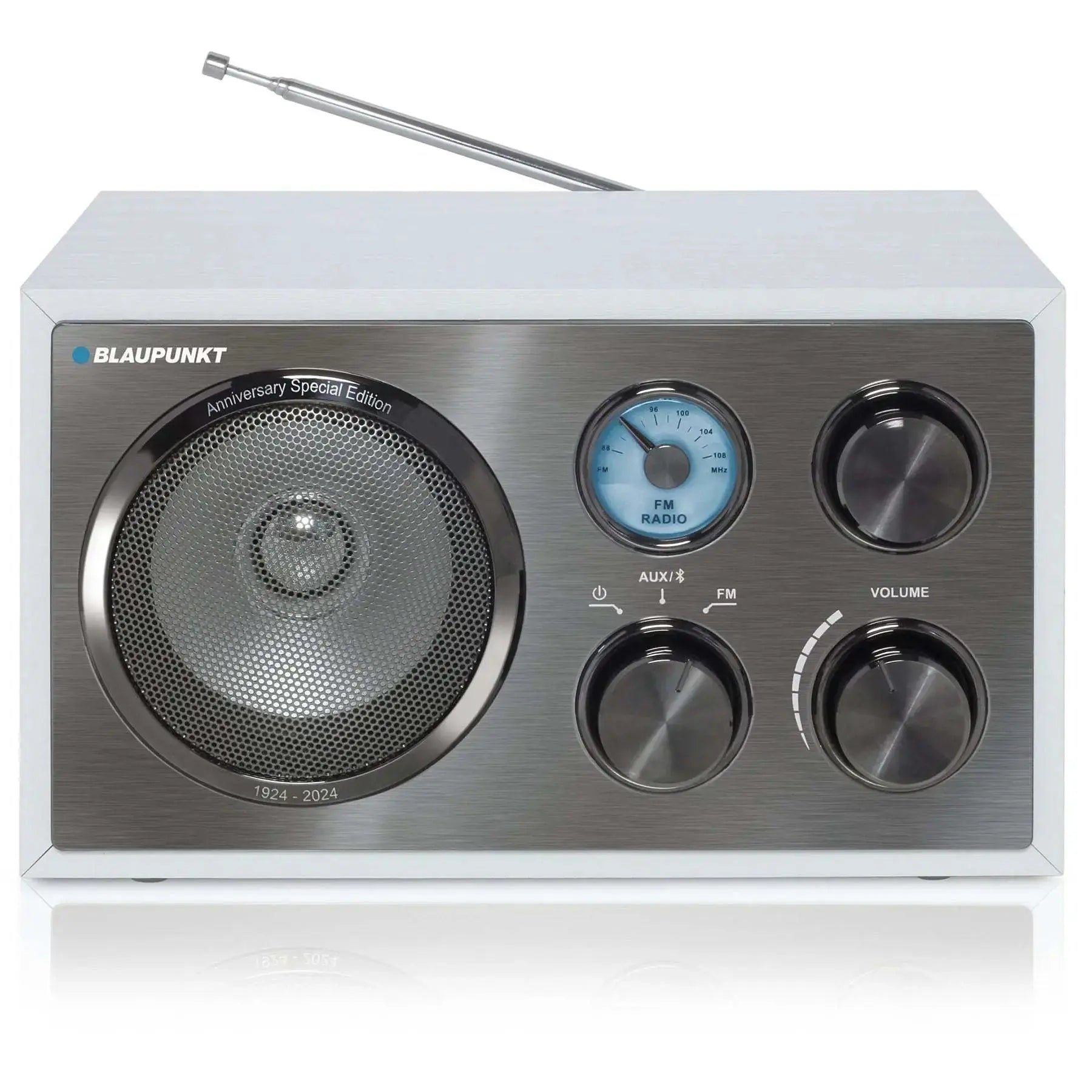 Nostalgieradio mit Bluetooth Blaupunkt RXN 180 in Anthrazit mit Aluminiumfront und Holzgehäuse