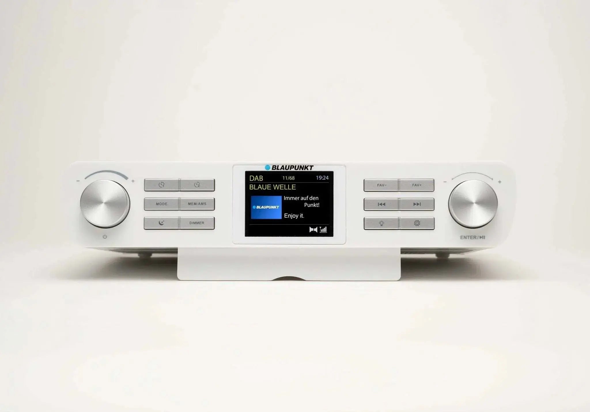 weißes Küchenradio mit DAB+ und Bluetooth, 2,4" Farbdisplay, Timer und LED-Beleuchtung, Küchenunterbauradio KRD 100 von Blaupunkt