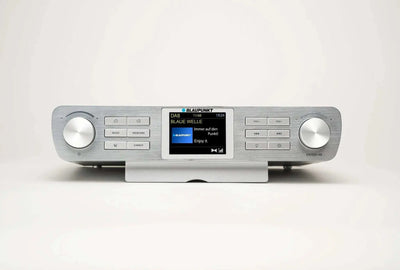 Silbernes Küchenradio mit DAB+ und Bluetooth, Farbdisplay, Timer und LED-Licht, Blaupunkt KRD 100