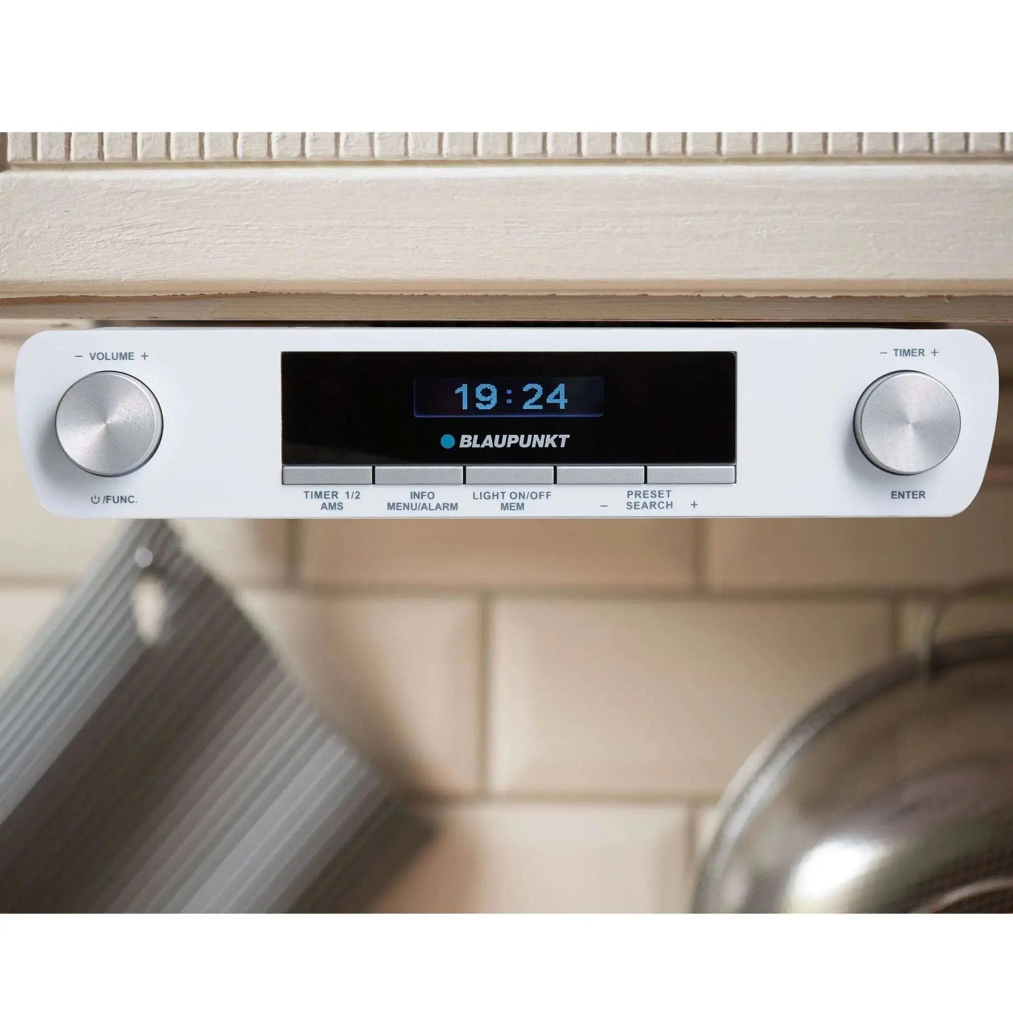 DAB+ Küchenradio Blaupunkt KRD 30 in Weiß als Küchenunterbauradio mit Bluetooth, LED-Beleuchtung und Timerfunktion