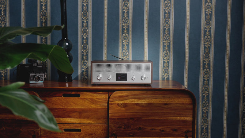 Detailaufnahme - Nostalgieradio mit DAB+ und Bluetooth | VERONA Walnuss