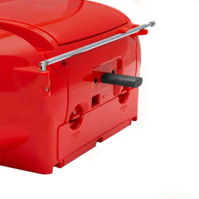 Roter Kinder Boombox mit CD-Player, UKW-Radio, Kassettendeck und externem Audioanschluss
