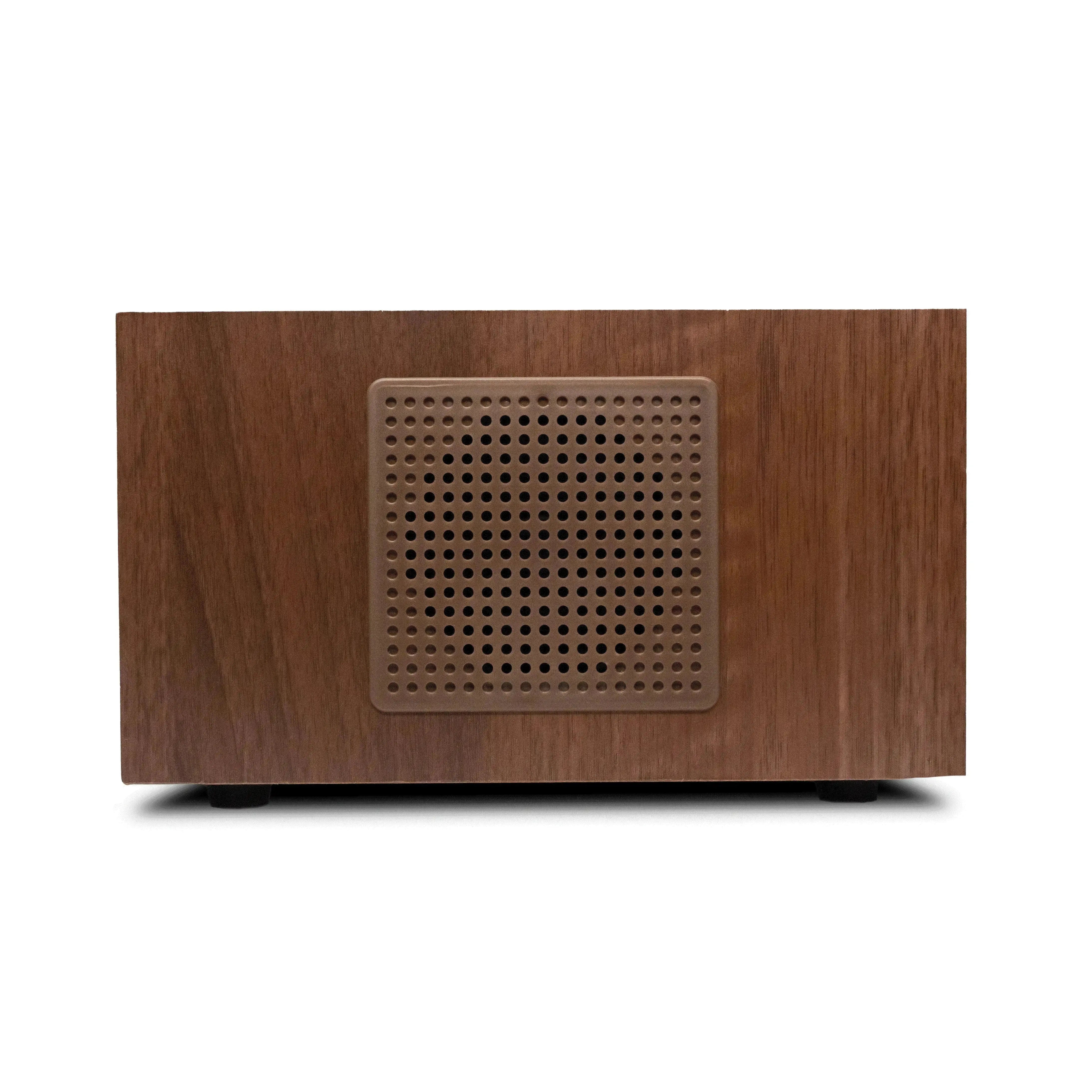 Nostalgieradio mit DAB+ und Bluetooth in Walnuss Holzoptik mit Aluminiumfront