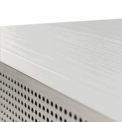 Nostalgieradio mit DAB+ in Weiß, Retrodesign mit Aluminiumfront und Holzkorpus, Bluetooth 5.0, USB-Ladefunktion, AUX-In, 15 Watt Lautsprecher