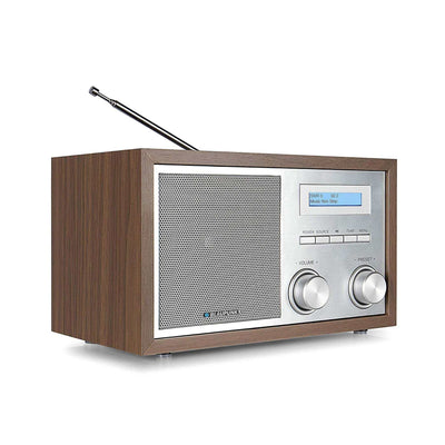 Nostalgieradio mit DAB+ Blaupunkt RXD 180 mit Holzgehäuse, Aluminiumfront und Bluetooth-Streaming